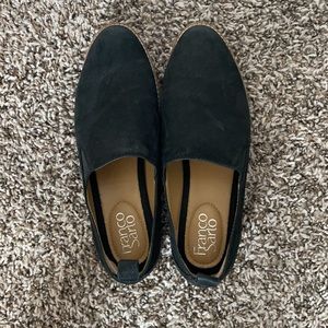 Franco Sarto Black Suede Loafers
